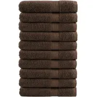 vidaXL Serviettes de qualité supérieure SOLUND 10 pcs marron 600 g/m²