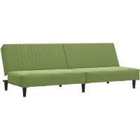 vidaXL Canapé-lit à 2 places vert clair velours
