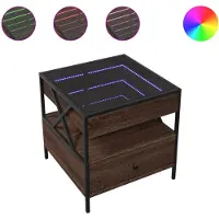 vidaXL Table basse avec Infinity-LED brun imitation chêne 50x50x51 cm