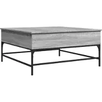 vidaXL Table basse Gris Sonoma 95x95x45 cm Bois composite et métal