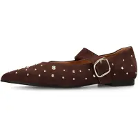 Manfield Ballerines à lanières lie de vin
