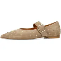 Manfield Ballerines à lanières beige