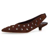 Manfield Escarpins à bride arrière marron