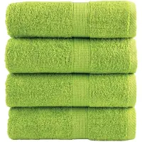 vidaXL Serviettes de toilette Premium SOLUND 4 pièces Vert pomme 30 x 30 cm 600 g/m²