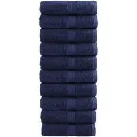 vidaXL Serviettes de toilette premium SOLUND 10 pièces Bleu marine 30 x 30 cm 600 g/m²