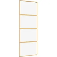 vidaXL Porte coulissante Golden 76x205 cm ESG-verre clair et aluminium