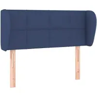 vidaXL Tête de lit avec oreilles bleu 103x23x78/88 cm Tissu