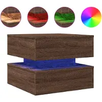 vidaXL Table basse avec lampes LED aspect chêne brun 50x50x40 cm