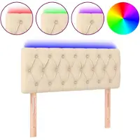 vidaXL Tête de lit LED Crème 90x7x78/88 cm Tissu
