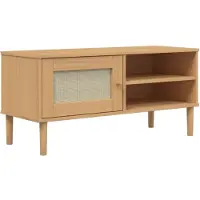 vidaXL Armoire TV SENJA aspect rotin brun 106x40x49 cm Bois de pin