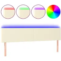 vidaXL Tête de lit LED Crème 160x5x78/88 cm Similicuir