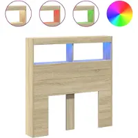 vidaXL Tête de lit LED avec étagères Chêne Sonoma 100x17x102 cm