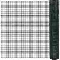 vidaXL Clôture en fil de fer pour poules Galvanisé avec revêtement PVC 25x1 m Vert