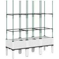 vidaXL Jardinière avec treillis blanc 120x40x142,5 cm PP
