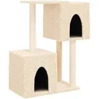 vidaXL Arbre à chat avec colonnes à griffer en sisal Crème 86 cm