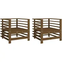vidaXL Chaises de jardin 2 pcs. Marron miel Pin massif