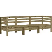vidaXL Canapé de jardin 3 places en pin imprégné