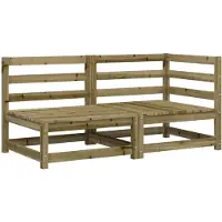 vidaXL Canapé de jardin 2 places en pin imprégné