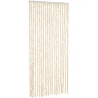 vidaXL Rideau anti-mouches beige et blanc 100x230 cm chenille