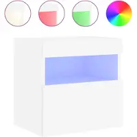 vidaXL Armoire TV murale avec lampes LED blanc 40x30x40 cm