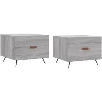 vidaXL Tables basses 2 pcs. Gris Sonoma 50x50x40 cm Bois composite