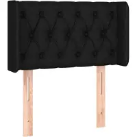 vidaXL Tête de lit avec oreilles Noir 83x16x78/88 cm Tissu