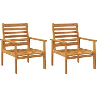 vidaXL Fauteuil de jardin 2 pcs. Bois massif acacia