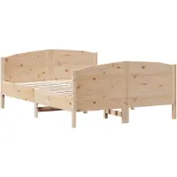 vidaXL Lit en bois massif sans matelas 120x190 cm pin