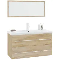 vidaXL Ensemble de meubles de salle de bain 3 pièces chêne Sonoma