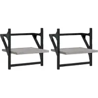 vidaXL Étagères murales avec barres 2 pcs sonoma gris 30x25x30 cm