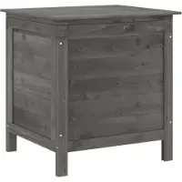 DKD Home Decor Boîte de rangement de jardin anthracite bois massif de sapin