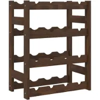 vidaXL Casier à bouteilles pour 16 bouteilles marron bois pin solide
