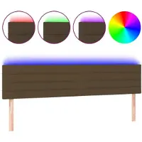 vidaXL Tête de lit LED brun foncé 180x5x78/88 cm Tissu