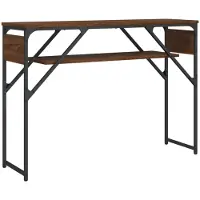 vidaXL Table Console Avec Étagère Chêne Marron 105x30x75 Cm