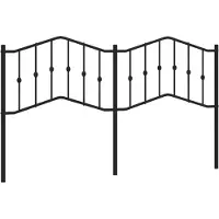 vidaXL Tête de lit en métal noir 180 cm