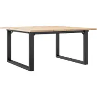 vidaXL Table basse O-cadres 80x80x45cm pin massif et acier