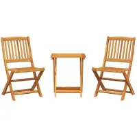 vidaXL Ensemble de jardin 3 pièces pliable en bois massif d'acacia