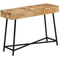 vidaXL Coiffeuse 105x35x75 cm Bois massif rugueux mangue et fer