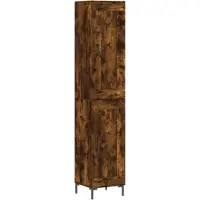 vidaXL Highboard chêne fumé 34,5x34x180 cm bois composite