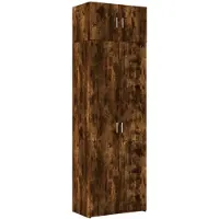 vidaXL Armoire haute chêne fumé 70x42,5x225 cm Bois composite