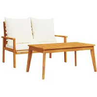 vidaXL Ensemble canapé de jardin avec coussins en bois massif d'acacia