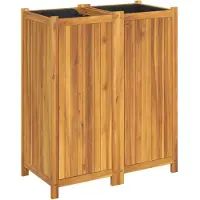 vidaXL Jardinière avec doublure 84x42x100 cm bois massif d'acacia