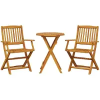 vidaXL Ensemble Bistro 3 pièces pliable bois massif acacia