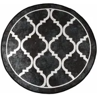vidaXL Tapis lavable noir et blanc Ø 120 cm antidérapant