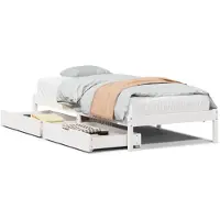vidaXL Lit en pin massif sans matelas blanc 75x190 cm