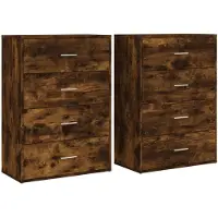 vidaXL Sideboards 2 pcs. Chêne fumé 60x31x84 cm Bois composite