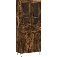 vidaXL Highboard chêne fumé 69,5x34x180 cm bois composite