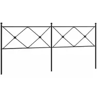 vidaXL Tête de lit de rechange en métal noir 200 cm