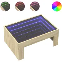 vidaXL Table basse avec Infinity-LED Chêne Sonoma 70x50x30 cm