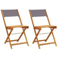 vidaXL Chaises de bistrot 2 pcs. Anthracite Bois massif Acacia & Tissu